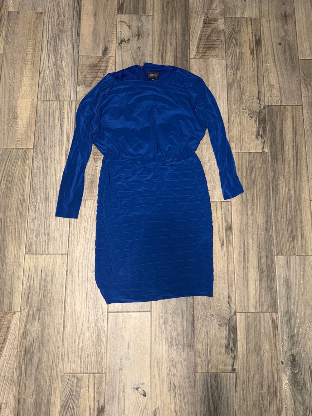 Adrianna Papell Cobalt Blue Long-Sleeve Dress